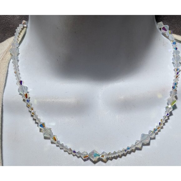 Whimsical Sterling Aurora Borealis Glass Necklace - Picture 6 of 10